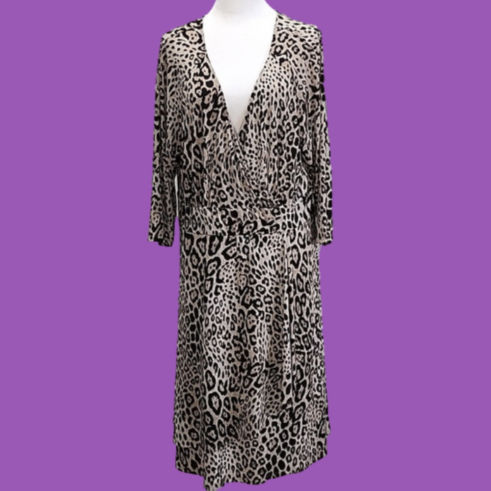 KAREN KANE LEAPARD PRINT DRESS SIZE 2X